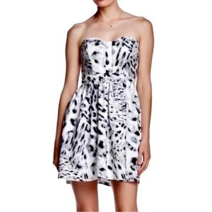 NEW PARKER LEOPARD PRINT STRAPLESS CORSET MINI DRESS